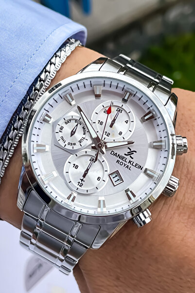 Daniel Klein Çelik Kordon Gümüş Renk Erkek Kol Saati Su Geçirmez 2 Yıl Garant...