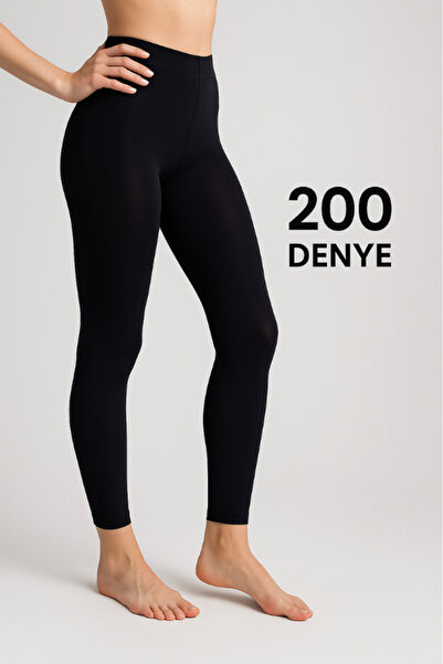 Ceniza Kalın 200'Denye Külotlu Tayt Çorap