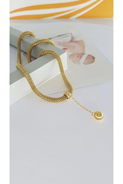Gold Kararmaz Çelik Kolye | Sns202883