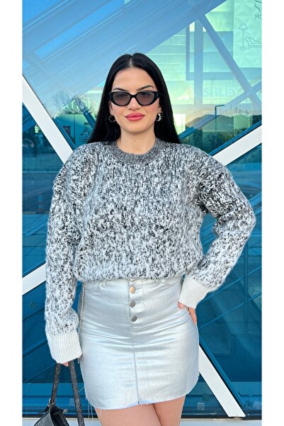 Butik GRİ TAŞ DETAYLI TRİKO KAZAK