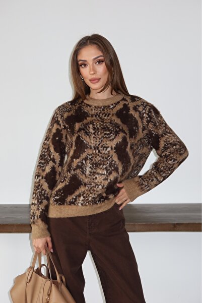 AÈC PRIVÈ Γυναικεία νέα σεζόν Premium Πουλόβερ με απαλή υφή Leopard Print 777