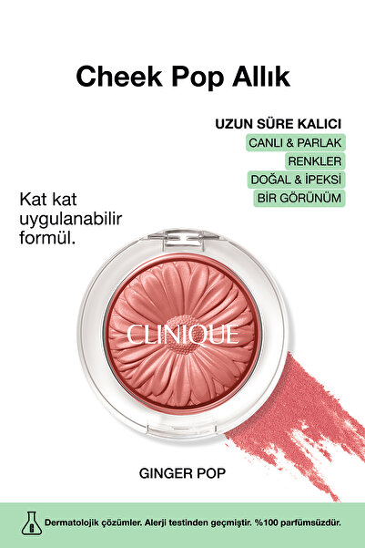 Clinique Cheek Pop Allık - Renk: Ginger Pop 3.5g | Uzun Süre Kalıcı, Doğal Ve Ipeksi Formül