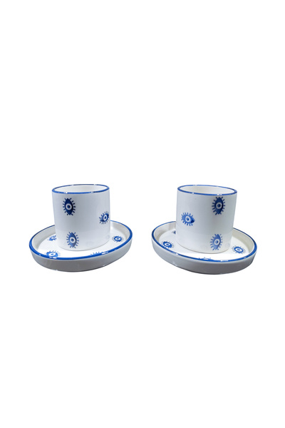 Ganita home Kahve Fincanı Alaçatı Desen 2 Kişilik 4 Parça Double 100 ml /YENİ