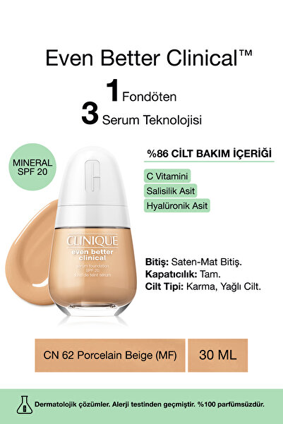 Clinique Even Better Clinical™ Serum Fondöten Spf 20 - Renk: Cn 62 Porcelain ...