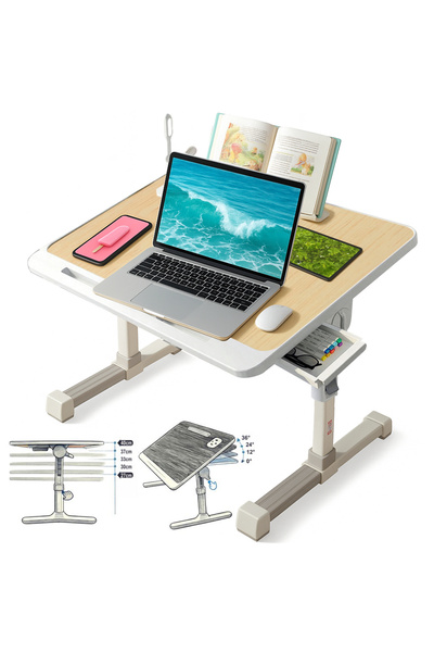 Linomag Suport/masă pliabilă reglabilă pentru laptop, 60x40x27-40cm, suport p...