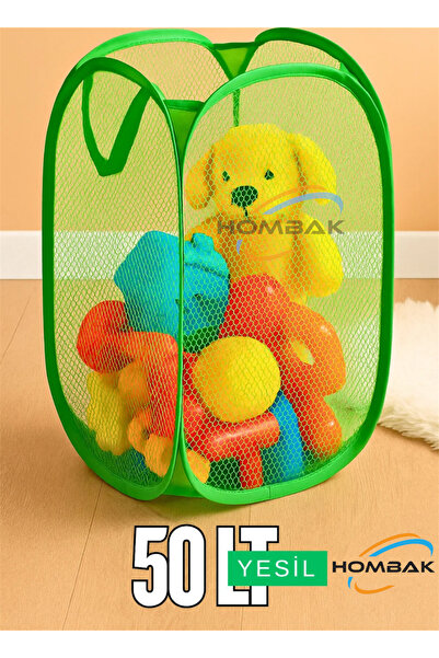 Hombak Çok Amaçlı Katlanır Oyuncak Filesi ve Katlanır Kirli Çamaşır Sepeti