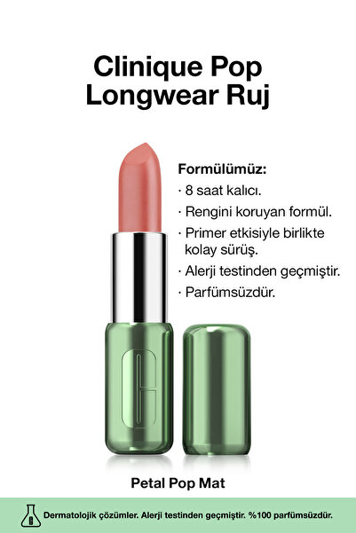 Clinique Pop Longwear™ Gün Boyu Kalıcı Ruj - Renk: Blush Pop 3.9g | Mat Bitiş