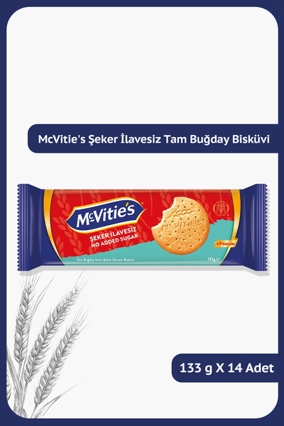 Ülker McVitie's Digestive Original - Şeker İlavesiz Tam Buğday Unlu Bisküvi -...