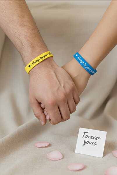 İyyaKee Women Men Silicone Bracelet Always by Your Side Written Silicone Coup...