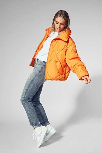 ONLY Onltamara Short Quilted Jacket Cc Otw Women's Orange Jacket - 15242558