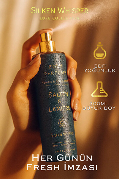 Salten Lamıere Kalıcı Parfümlü Body Mist Vanilyalı ve Amber Kokulu Bare Vanil...