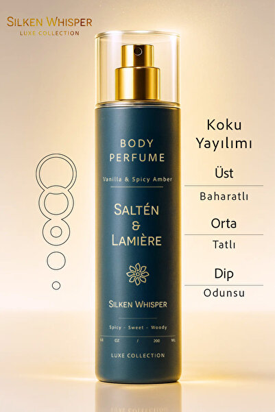 Salten Lamıere Kalıcı Parfümlü Body Mist Vanilyalı ve Amber Kokulu Bare Vanil...