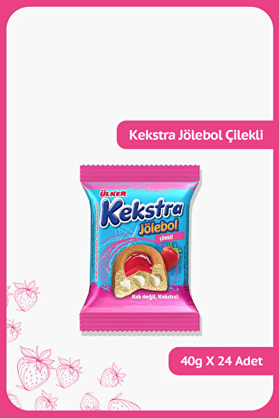 Ülker Kekstra Jelly Ball Strawberry Cake - 40 Grams - 24 Pieces