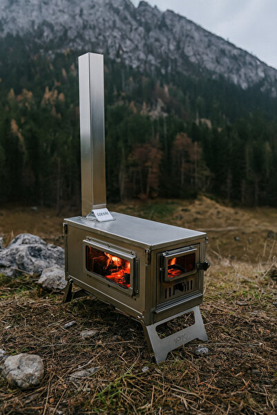 Genel Markalar Paslanmaz Çelik Kuzineli Kamp Çadır Sobası - KM01