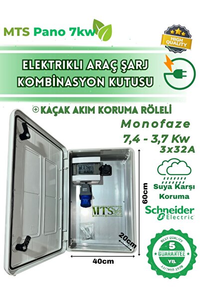 MTSevcharger 7.4KW SCHNEİDER 60 40 20 cm KOMBİNASYON PANOSU KUTUSU ELEKTRİKLİ...