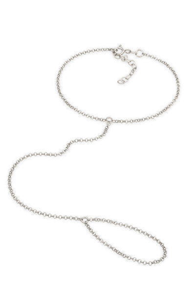 ELLI Brățară de damă cu lanț simplu și cristale din argint 925