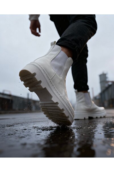 Knack White High Sole Chelsea Boots 113