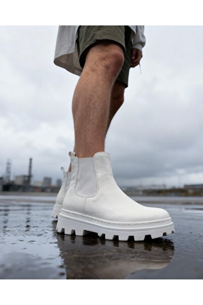 Knack White High Sole Chelsea Boots 113