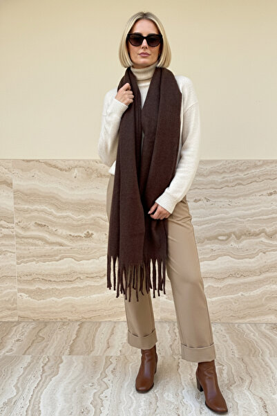 novon Κασκόλ Klein Soft Touch με λεπτομέρεια από μαλλί με υφή με κρόσσια (195 x 45 cm)