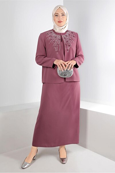 Alvina Σετ Κρεπ Φούστα 30286 - Τριπλό Σετ με Λεπτομέρεια Συρραφής