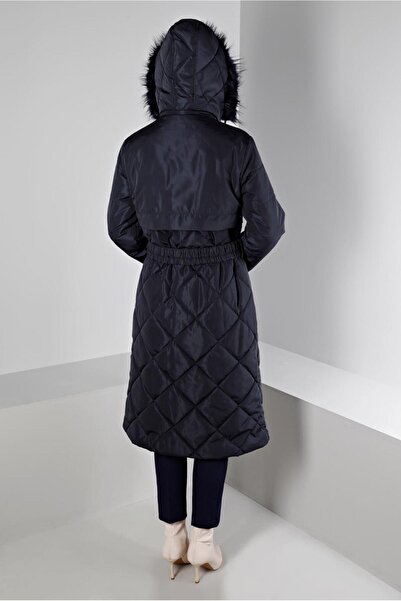 Alvina Hooded Furry Puffer Coat 90323