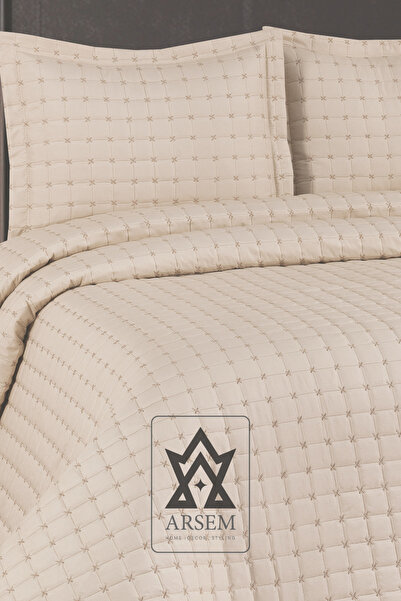 ARSEM EV TEKSTİL Hayal Çift Kişilik Yatak Örtüsü Cappicino