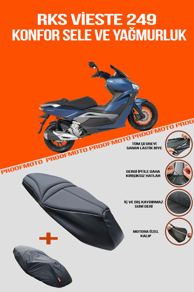 PROOFMOTO Rks Vieste 249 - Comfort Saddle and Raincoat Cover