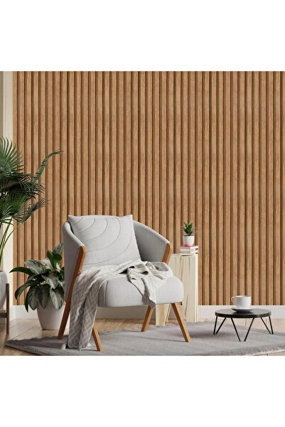 Bien Duvar Kağıtları 3d Effect Lambri Ahşap Duvar Çıtası Desenli Duvar Kağıdı 5,00 M²