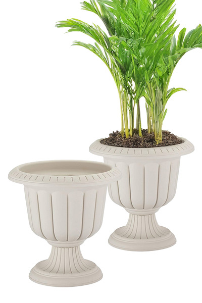 TEMMUZ HOME 2 Adet Nergis Saksı 3,4 Litre Plastik Ayaklı Çiçek Saksısı