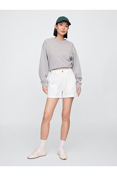 GAP Kadın Beyaz UltraSoft Easy Utility Denim Şort