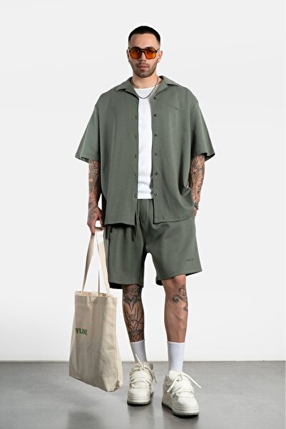 Twobucks Khaki Pike Men's Shirt and Shorts Set