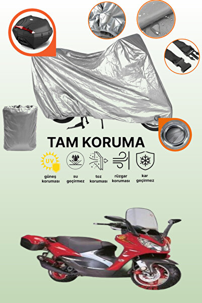 dokaca غطاء دراجة نارية متوافق مع غطاء المحرك الفولاذي وحقيبة الخلفية باللون ...