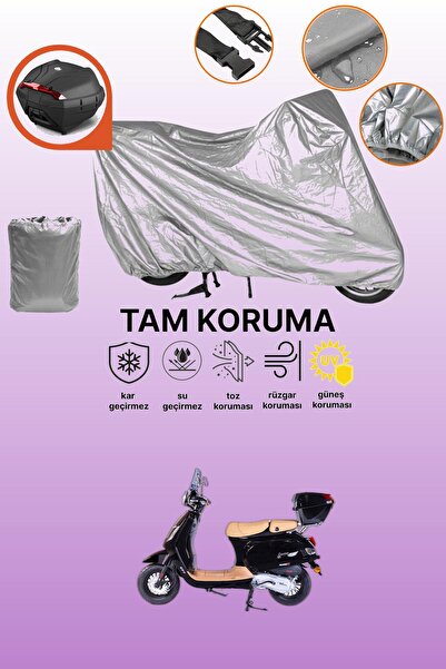 dokaca حقيبة خلفية رمادية متوافقة مع فالكون كوبر 125 EFI، غطاء محرك متوافق، غ...