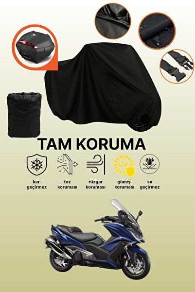 dokaca حقيبة خلفية سوداء متوافقة مع Kymco Ak 550، غطاء واقي للدراجات النارية
