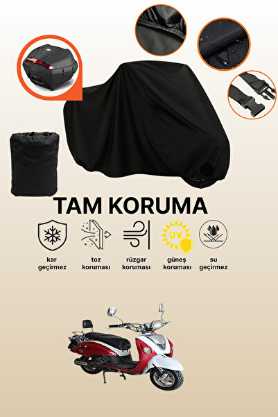 dokaca حقيبة خلفية سوداء متوافقة مع قماش دراجة نارية متوافق مع كوبا نيرفانا 150، غطاء واقي