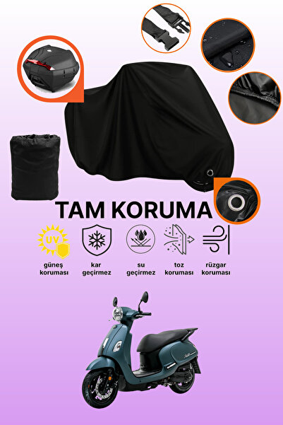 dokaca Black Lock and Tail Bag Compatible Sym Fiddle Iv 125 Compatible Motorc...