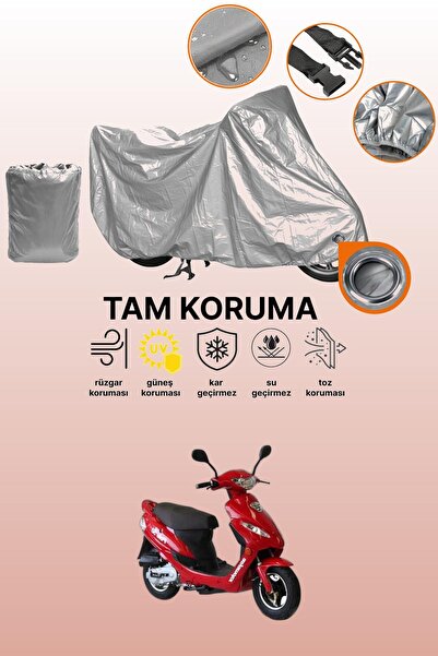 dokaca Gray Lock Compatible Asya Polo 50 Compatible Motorcycle Cover, Protect...
