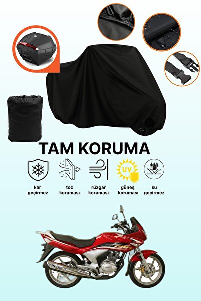dokaca Black Rear Bag Compatible Honda Cbf 150 Compatible Motorcycle Tarpauli...