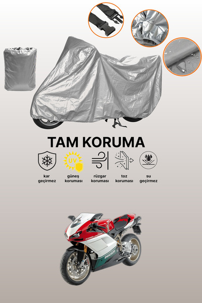 dokaca غطاء دراجة نارية رمادي اللون متوافق مع دوكاتي 1098 تريكولور، غطاء واقي، غطاء للمحرك