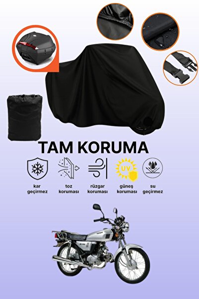 dokaca Black Rear Bag Compatible Kanuni Bs 100 Compatible Motorcycle Tarpauli...