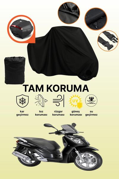dokaca Black Rear Bag Compatible Rks Outlook 150 Compatible Motorcycle Tarpau...