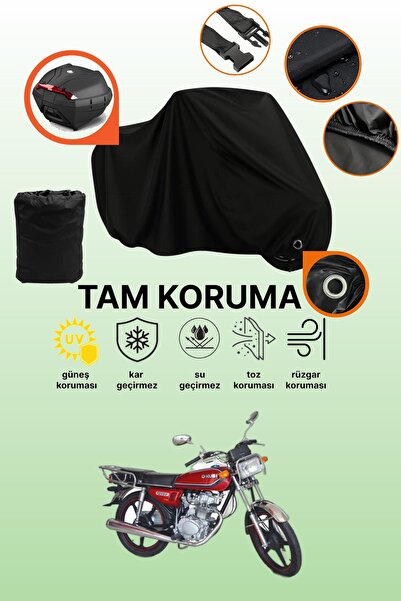 dokaca غطاء دراجة نارية متوافق مع Kuba KM125-6 مع قفل أسود وحقيبة خلفية، غطاء...