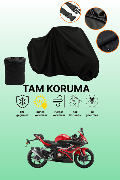 dokaca Black Rks Srk125-R Compatible Motor Cover, Protective Cover, Motorcycl...