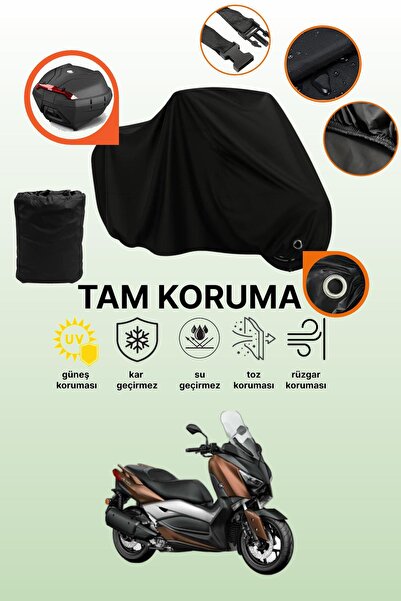 dokaca حقيبة خلفية سوداء متوافقة مع ياماها X-Max 300 ABS، غطاء دراجة نارية مت...