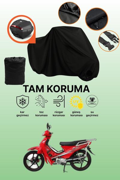 dokaca Black Rear Bag Compatible Mondial 100 Mfh Compatible Motorcycle Tarpau...