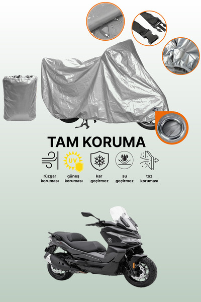 dokaca Gray Lock Compatible Voge Sr4 Maksi 350 Compatible Motorcycle Cover, P...