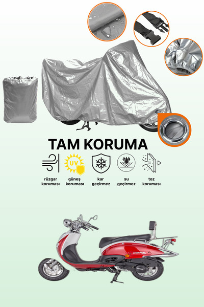 dokaca Gray Lock Compatible Mondial 125 Znu Compatible Motorcycle Cover, Prot...