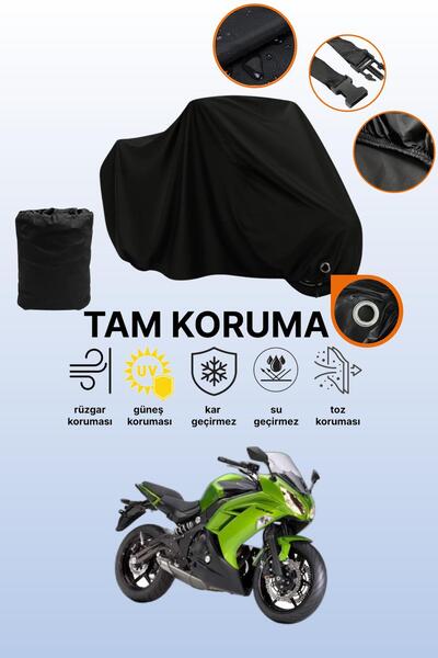 dokaca غطاء دراجة نارية متوافق مع Kawasaki ER-6 F من Black Lock، غطاء واقي