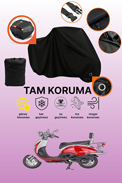 dokaca Black Lock and Tail Bag Compatible Mondial 125 Znu Compatible Motorcyc...