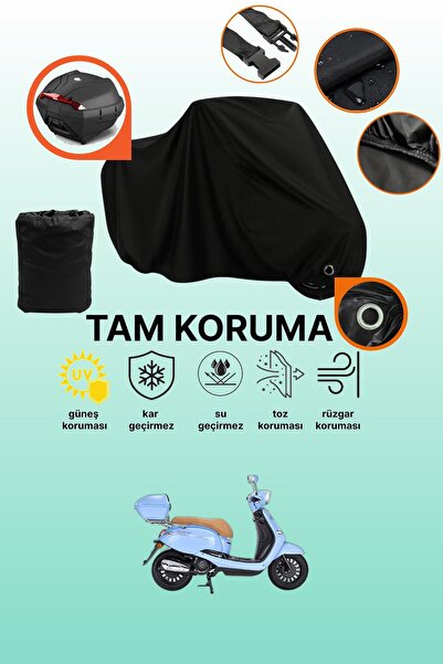 dokaca Black Lock and Tail Bag Compatible Kanuni Visal 125 Compatible Motorcy...